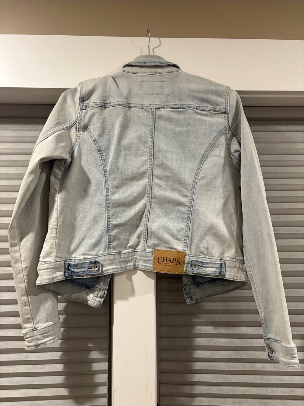 Chaps Pale Denim Trucker Jacket - Faded Light Blue - Picture 2 of 5